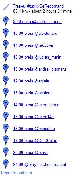 traseul #taxiulCeRecomand