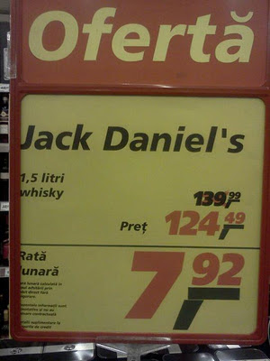 Jack Daniels cu rata lunara